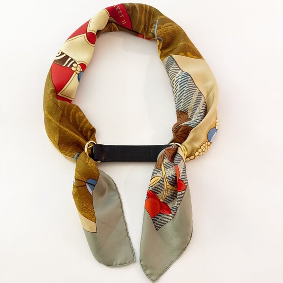 Hermes Romance Scarf Belt in Black leather w Gold Hardware NEW conniesluxuries - Picture 4 of 12